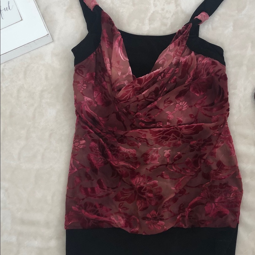 Crushed velvet floral camisole